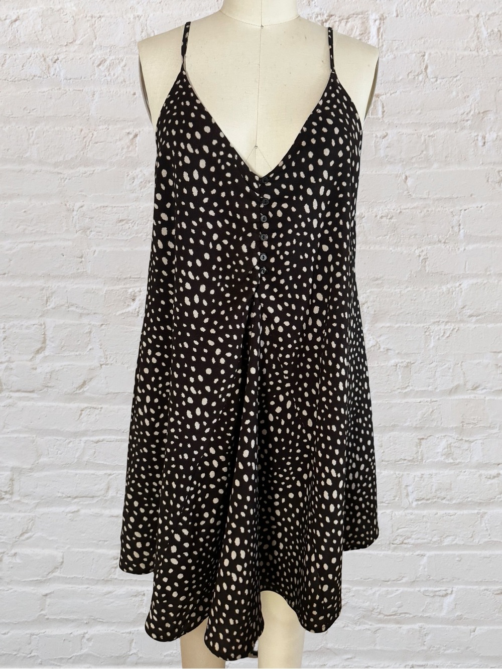 Black and White Polka Dot Spaghetti Strap Dress